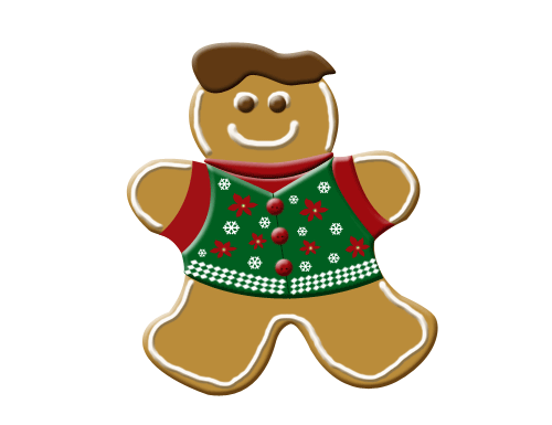 Gingerbread Man in sweater vest