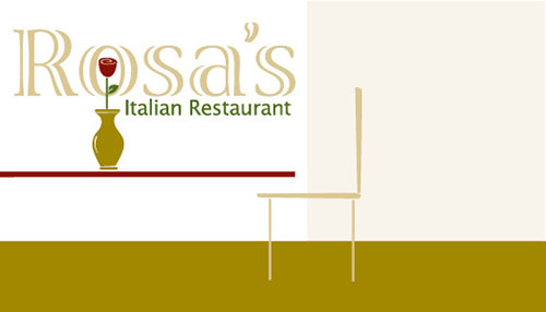 Business card for fictional restaurant side2